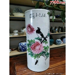 （全品）民國粉彩花鳥紋帽筒