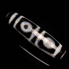 藏區(qū)回流老料高油包漿鑲嵌金絲【四眼天珠】_