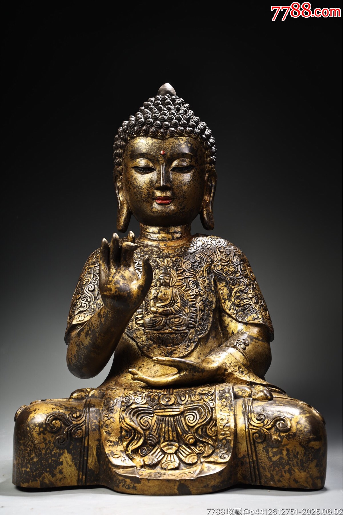 珍品旧藏收纯铜全铜高浮雕錾刻泥金释迦牟尼佛佛像一尊工艺精湛造像精美重830-价格:2699元-au41489685- 其它佛/道藏品 -加价 ...