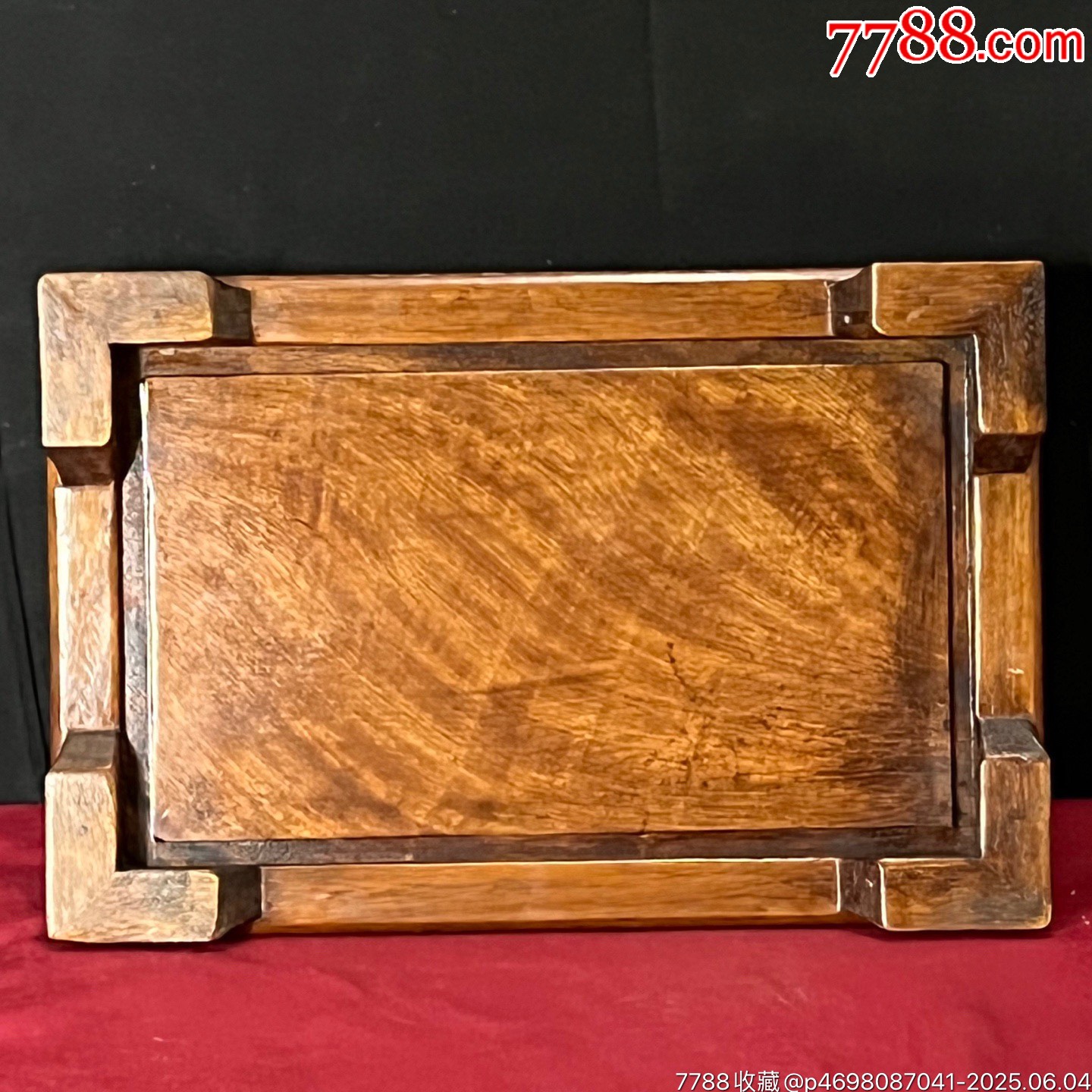 舊藏草花梨木鑲貝殼雕刻茶盤茶具收納盤_價格269元【子健老貨】_第7張_