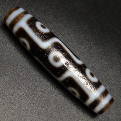 藏傳古珠高油包漿【九眼天珠】_