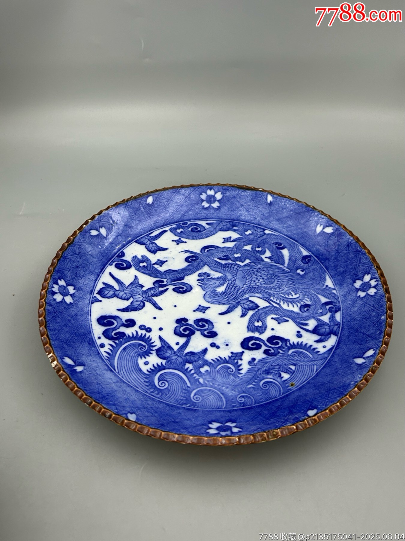 清代，老柴燒青花鳳凰紋，超大賞盤（直徑30厘米左右）_價(jià)格120元_第7張_