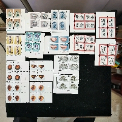 原票絕品燈下幾乎無斑T113、T149、T153、T166四方聯(lián)郵票一起拍
