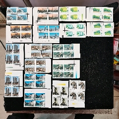 原票絕品燈下幾乎無斑T128、T139、T148、T151四方聯(lián)郵票共5個(gè)四方聯(lián)