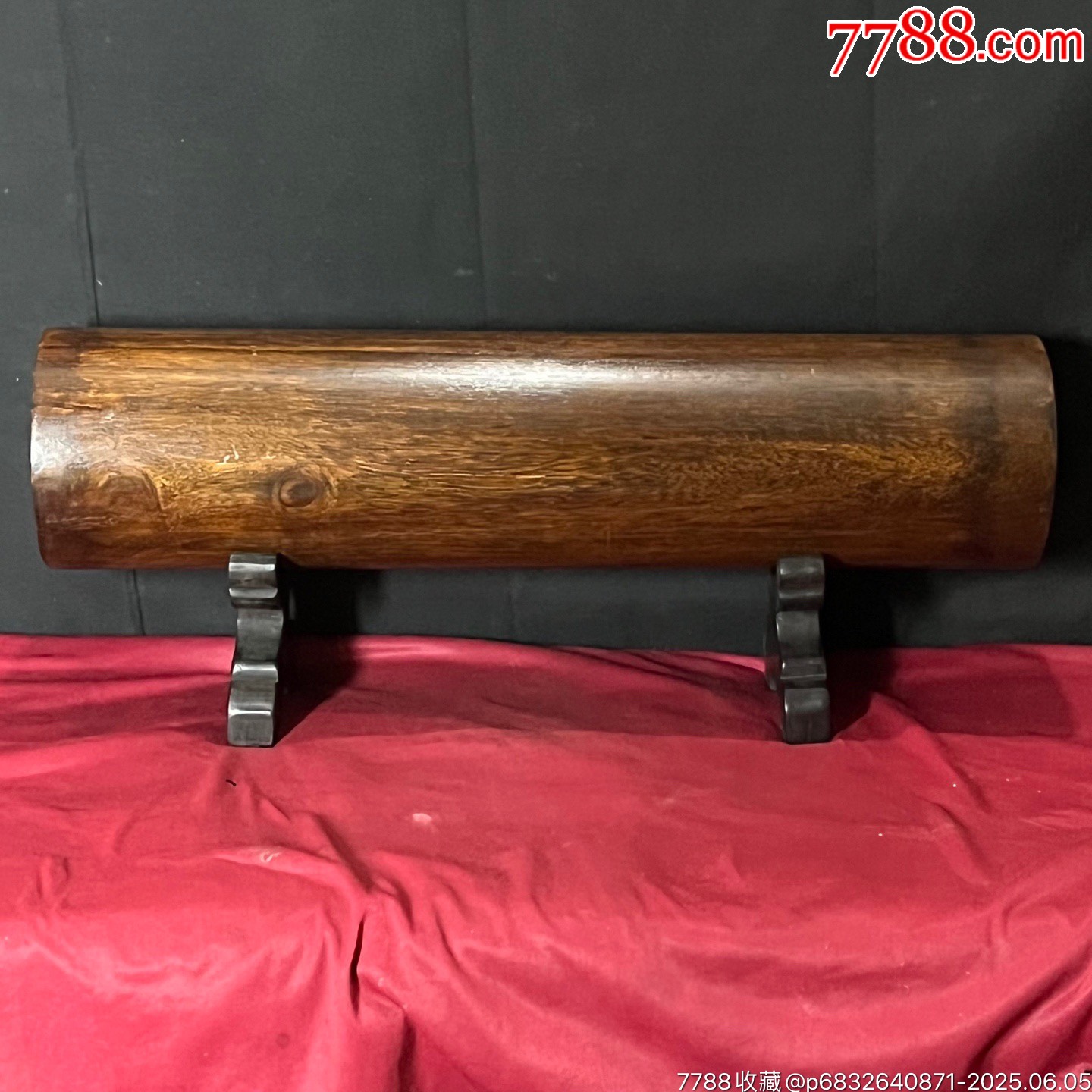 舊藏花梨木雕刻招財納福字體橫財擺件_價格888元【子健老貨】_第9張_