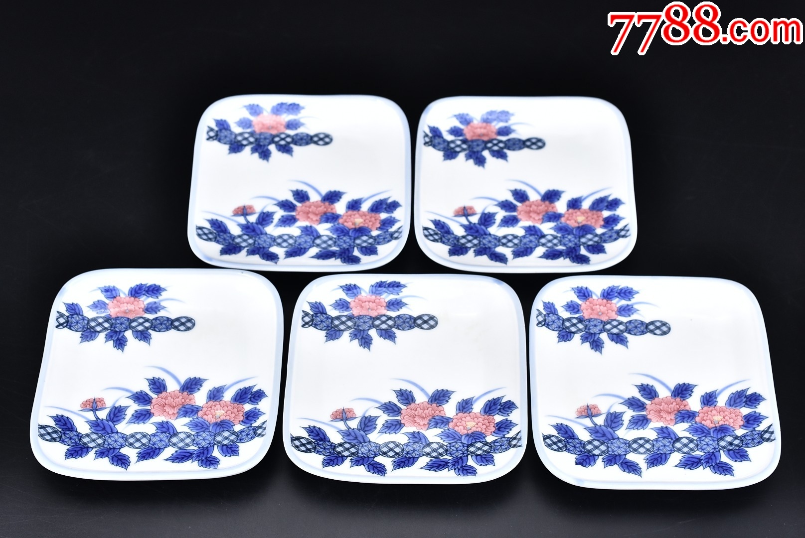 （PA6900）《日本传统工艺陶瓷器》餐碟5件方形餐碟-价格:55元-au41525280-碗/盘/碟 -加价-7788收藏__收藏热线