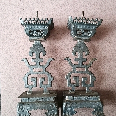 清代銅燭臺一對