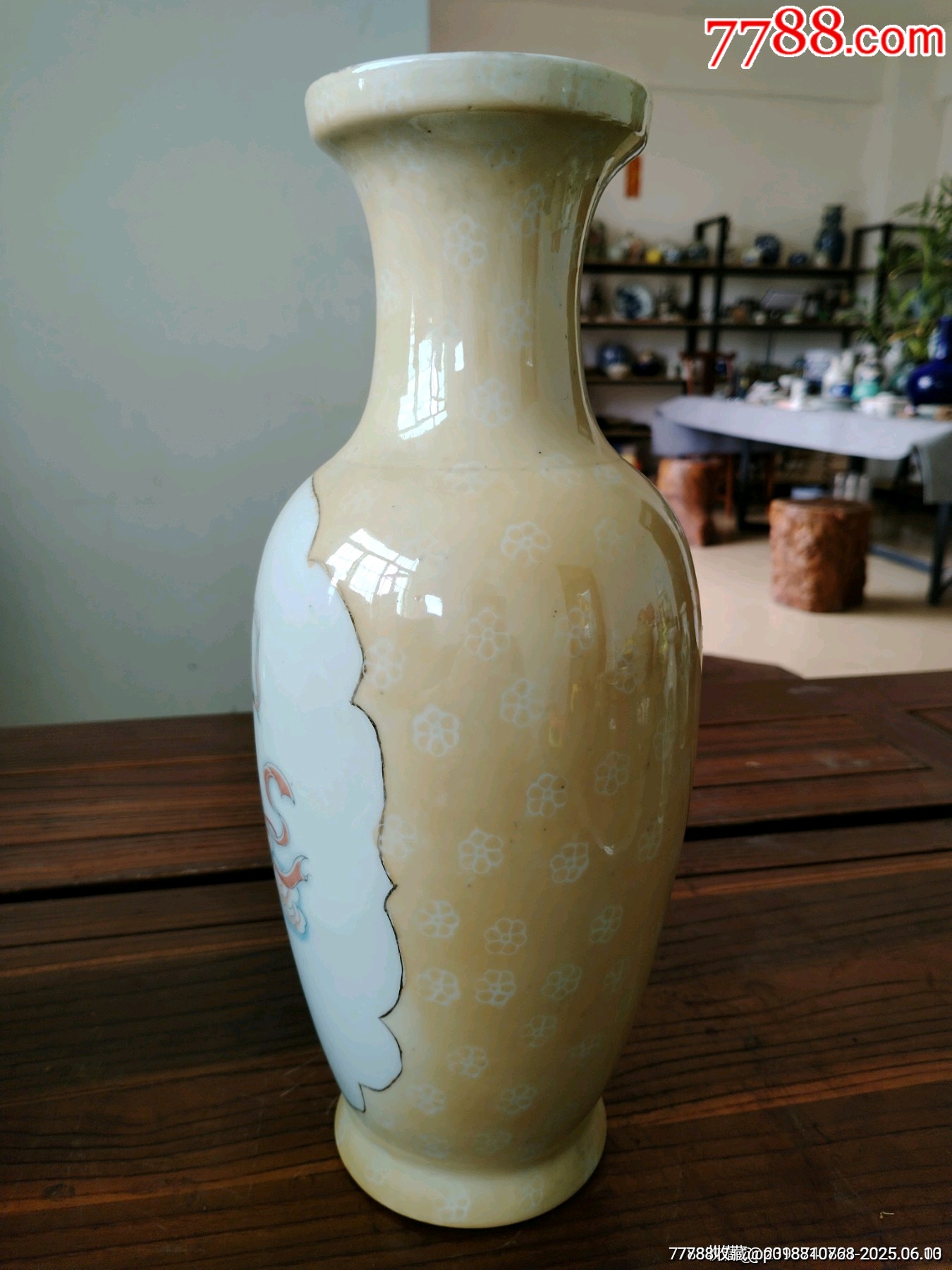 （全品）解放初567貼花粉彩開窗仕女人物觀音瓶品相如圖全品尺寸高31cm_價格100元_第3張_