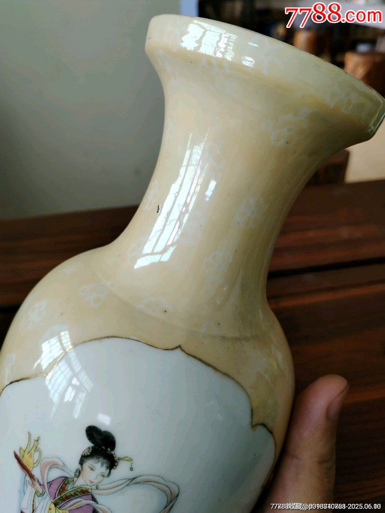 （全品）解放初567貼花粉彩開窗仕女人物觀音瓶品相如圖全品尺寸高31cm_價格100元_第6張_