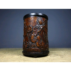外销背画玻璃镶嵌硬木雕花四扇屏风-屏风-西堤欧洲古董家具-Cite