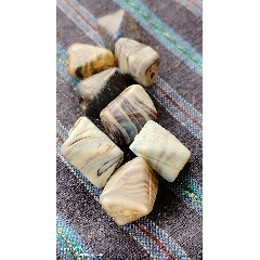 千年絞胎琉璃珠（八顆）(au41580307)_嘉禾古玩