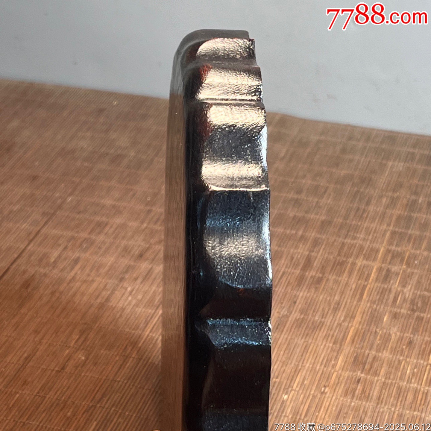 血檀木鑲貝殼雕刻花邊形茶盤茶具收納盤_價格199元【子健老貨】_第8張_