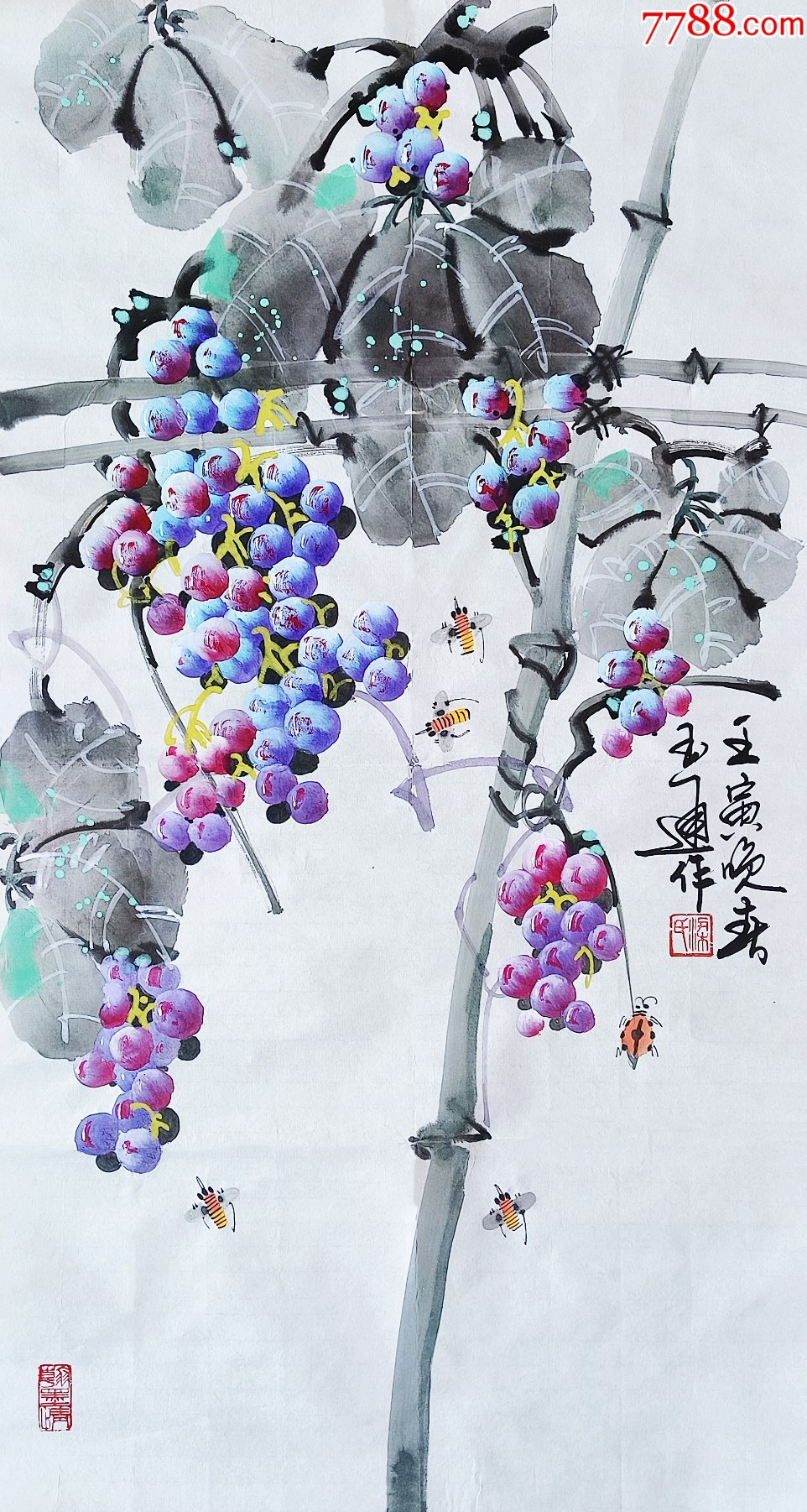 【授权拍卖】知名书法家梁玉通画作-价格:68元-au41624605-花鸟国画原作 -加价-7788收藏__收藏热线
