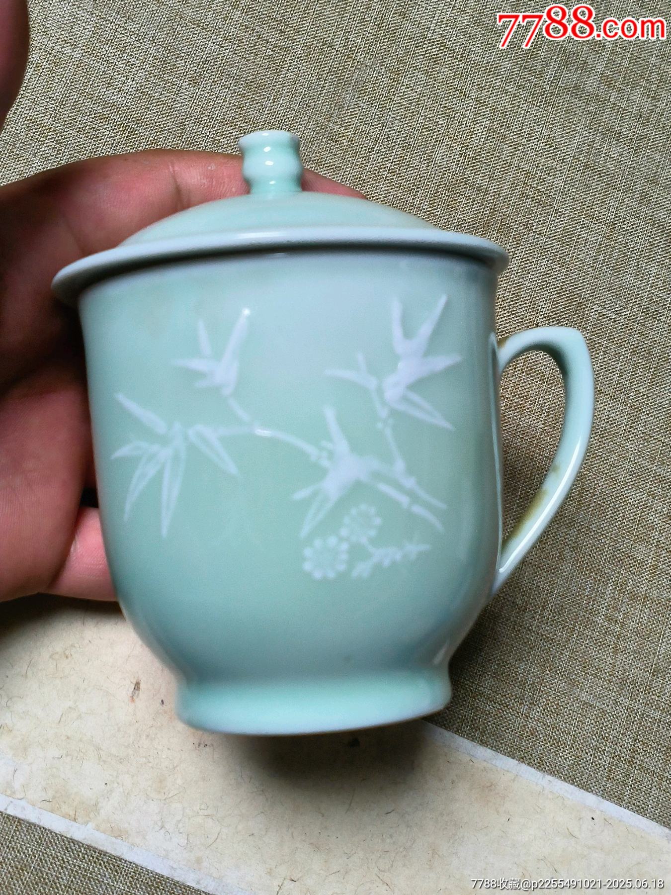 文*青瓷堆白茶杯（少見，收藏佳品，）_價格142元_第1張_