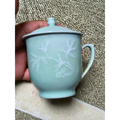 文*青瓷堆白茶杯（少見(jiàn)，收藏佳品，）_青瓷/秘色瓷_￥122