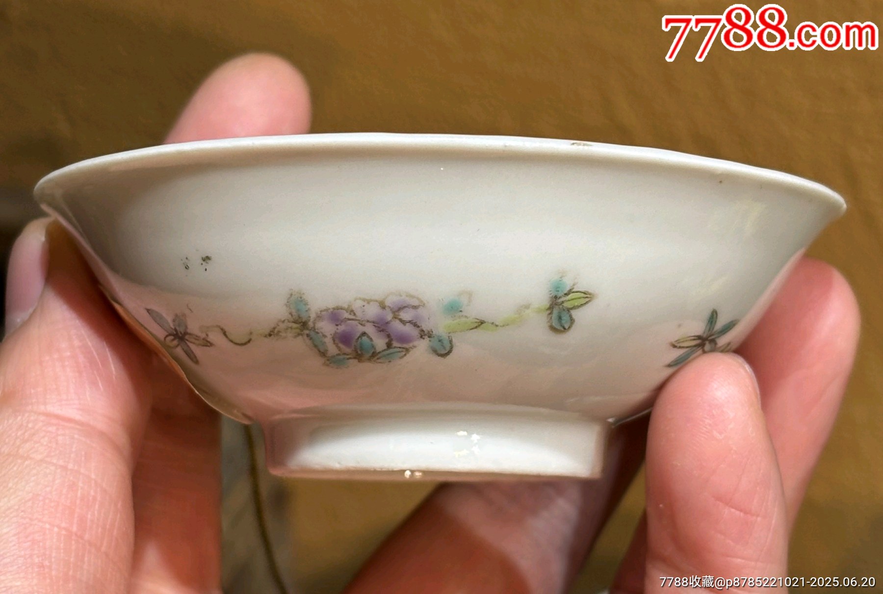 晚清民國粉彩和合二仙小碗尺寸：如圖品相：全品，有條窯封不透，先天不算毛病此_價格271元_第6張_