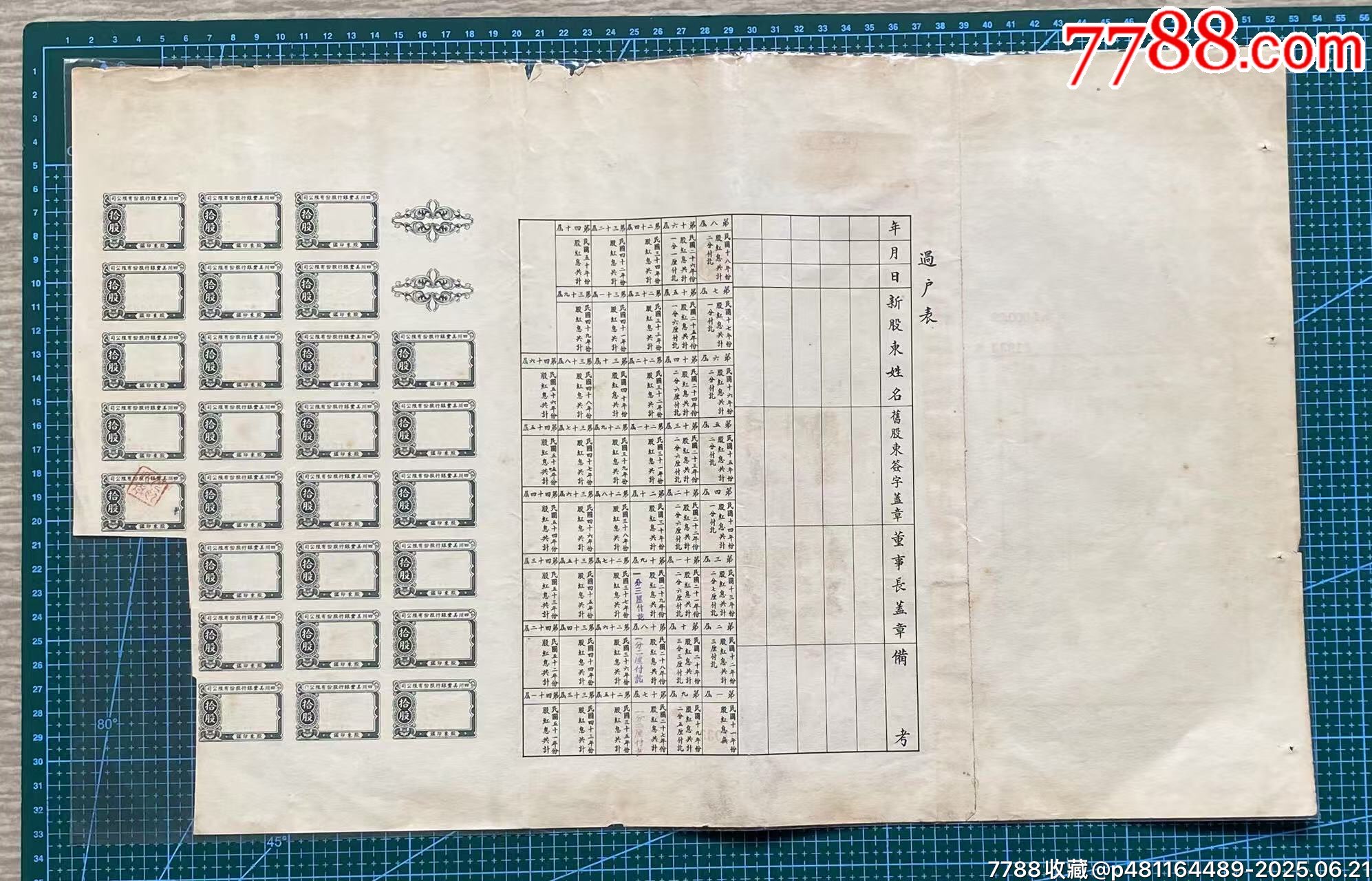 1939年四川美豐銀行股份有限公司股票_價(jià)格460元_第6張_