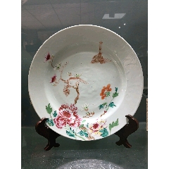 精品清雍正粉彩花鳥紋盤