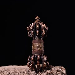 舊藏西藏收純銅全銅藏傳密宗九股多杰降魔杵法器_