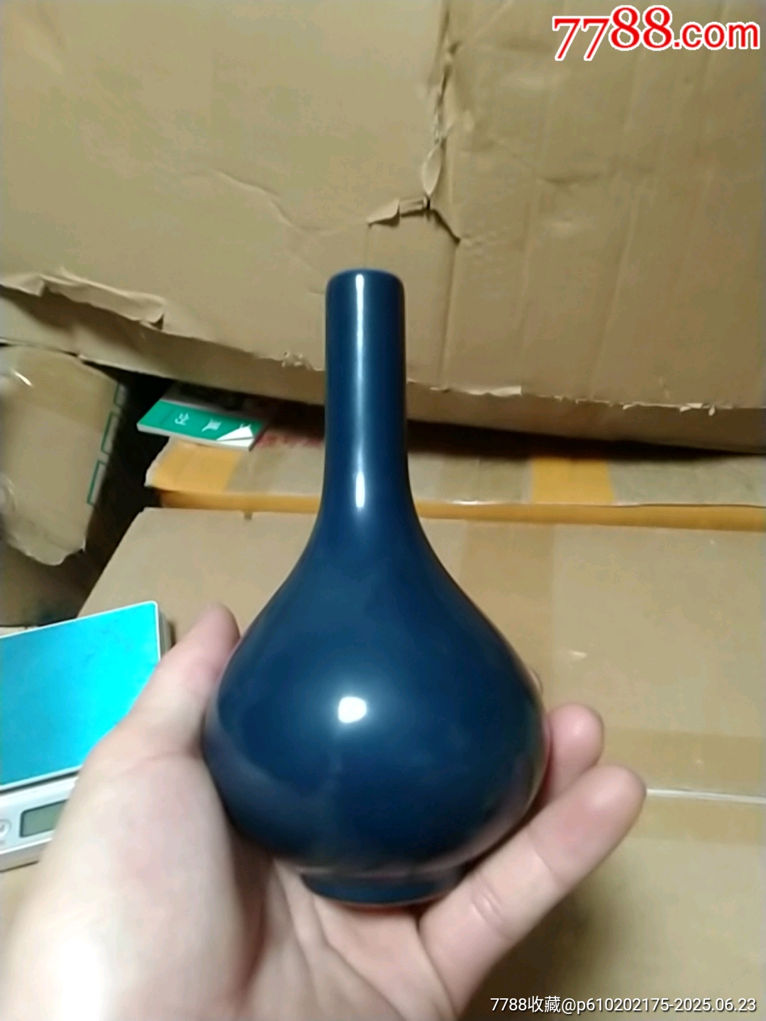 藍釉小花瓶一個(做工精美，歡迎收藏)_價格688元_第1張_