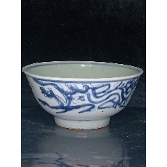 清康熙雍正青花夔龍紋大碗