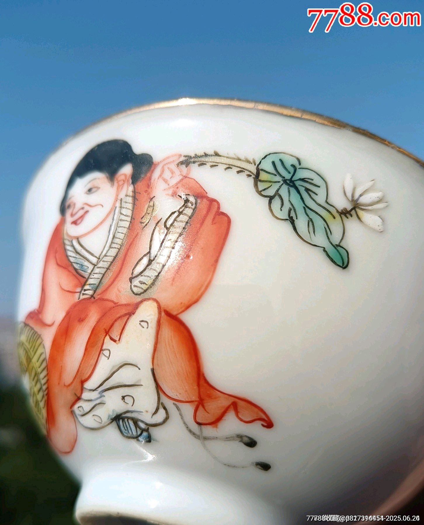 （全品）民國(guó)粉彩人物茶圓主人杯，包老包真品相如圖全品尺寸直徑9.3cm高4.6c_價(jià)格177元_第4張_
