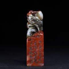 舊藏壽山石仙鶴獻(xiàn)壽印章，_
