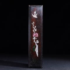 舊藏紅花梨木鑲貝殼抽拉盒(au41717983)_子健老貨