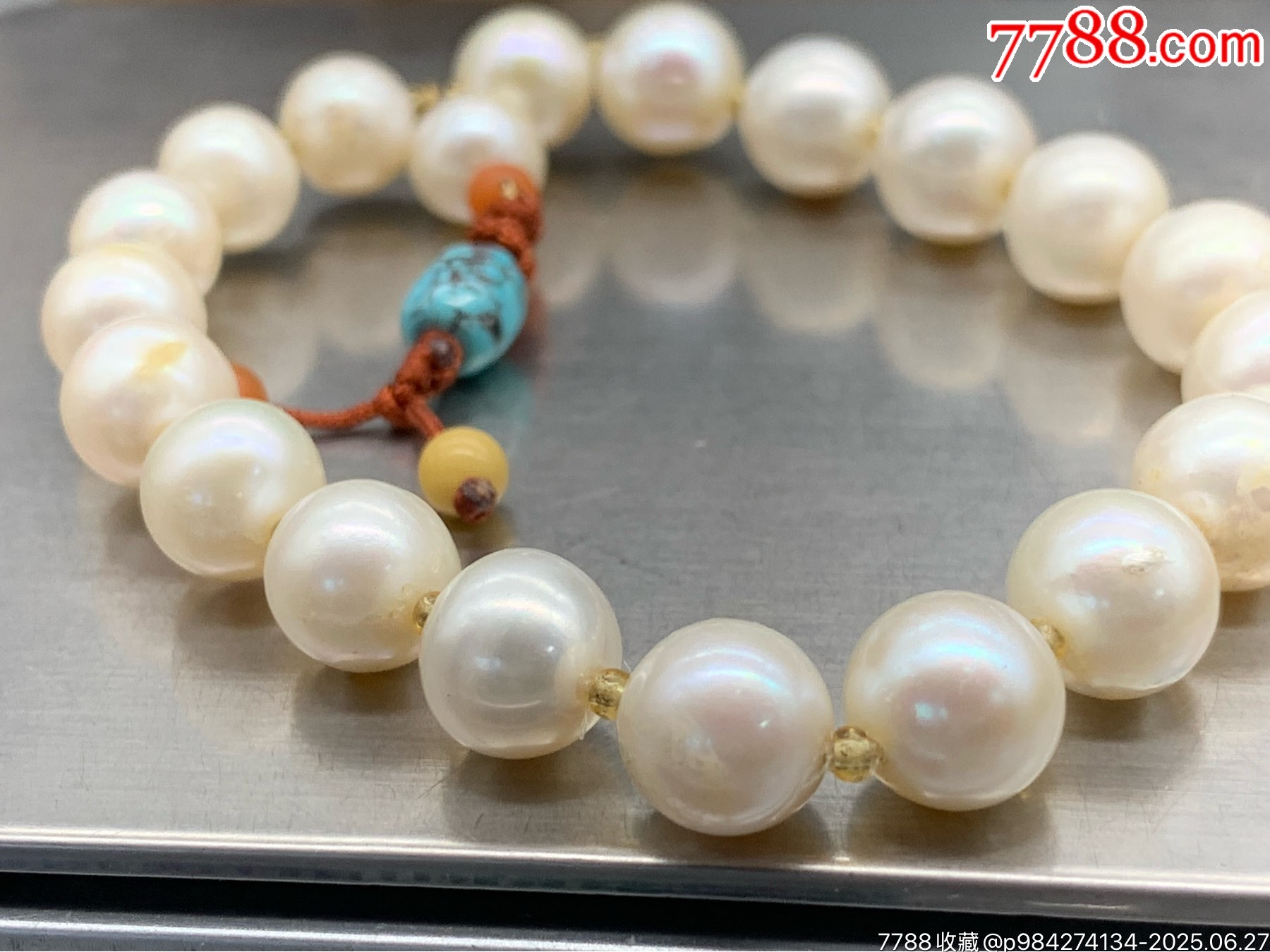 純天然淡水珍珠手串搭配綠松石_價格20元_第2張_
