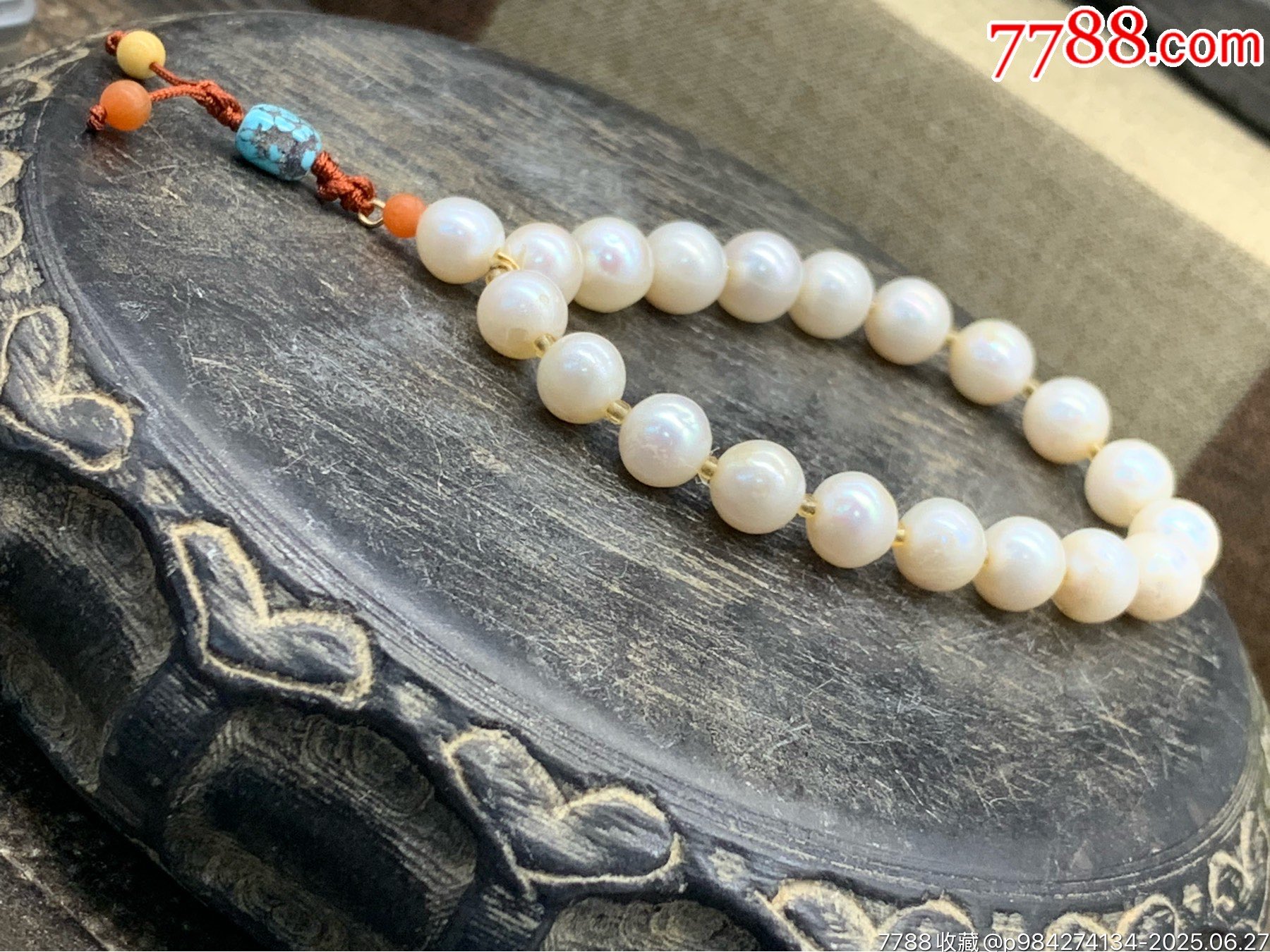 純天然淡水珍珠手串搭配綠松石_價格20元_第6張_