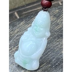 純天然翡翠A貨白底青財(cái)神(au41740475)_7788收藏__收藏?zé)峋€