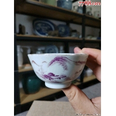 民國(guó)胭脂紅山水紋主人杯(au41741192)