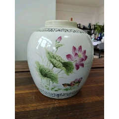 （全美品）解放初567粉彩刷花花卉大罐尺寸高23cm