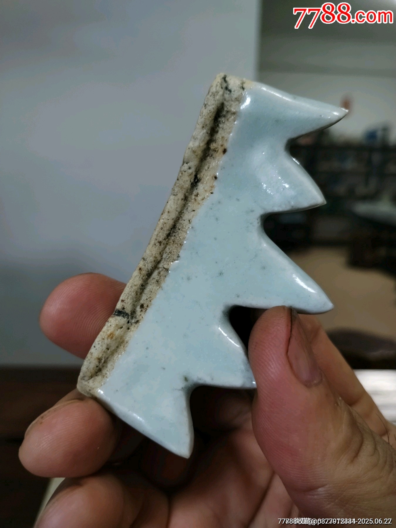 （全品）清中期豆青釉文房筆架山，文房器路份高尺寸：直徑8cm，高4.5cm_價(jià)格100元_第6張_