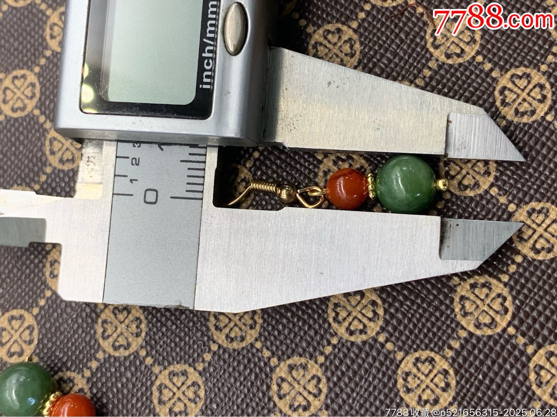 純天然和田玉碧玉南紅耳環(huán)_價(jià)格1元_第5張_
