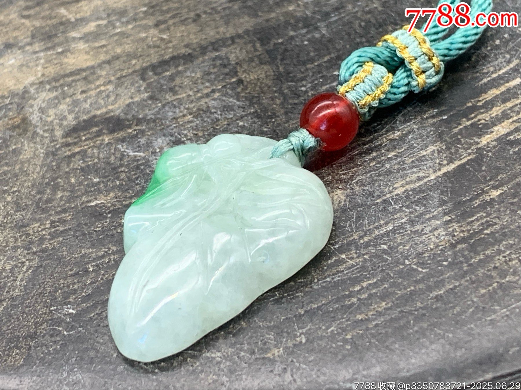 純天然A貨緬甸翡翠白底青金枝玉葉_價格1元_第1張_