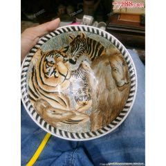 早期外銷瓷粉彩大碗內(nèi)外滿工滿畫(huà)，完整，如圖所示發(fā)貨