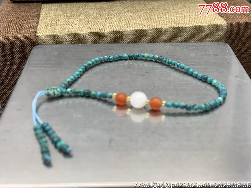 純天然綠松石高瓷小米珠手串_價格41元_第1張_
