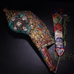 珍品舊藏西藏收純銅藏傳工藝?yán)咸烊缓Ｂ莅~純手工打造鑲嵌(au41765539)_子健老貨