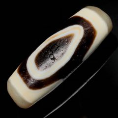藏區(qū)回流老料高油包漿【虎牙兩眼天珠】(au41765725)_子健老貨