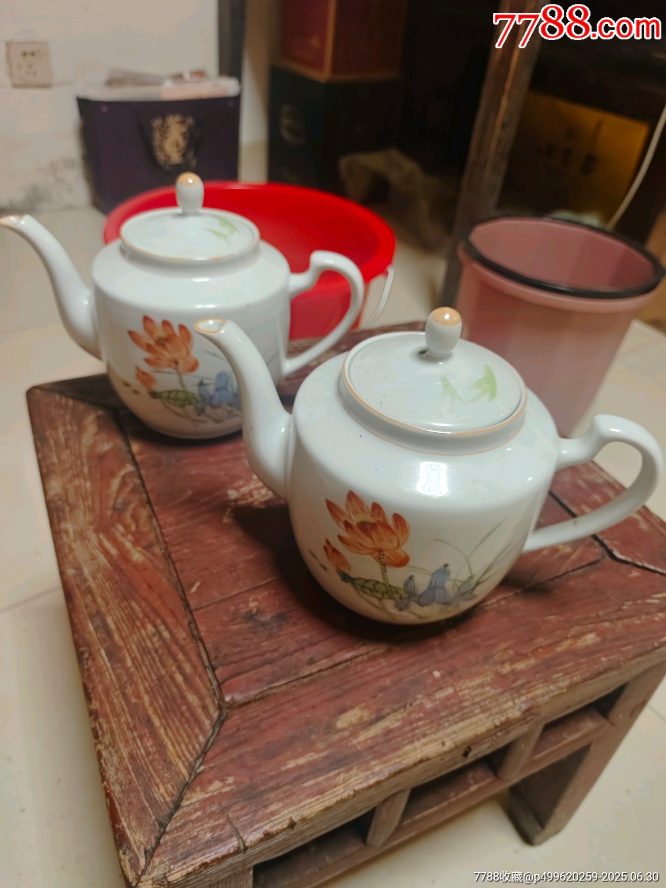 60年代，美品花卉圓壺一對_價格128元_第20張_