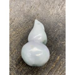 純天然A貨緬甸翡翠紫底飄藍(lán)花葫蘆