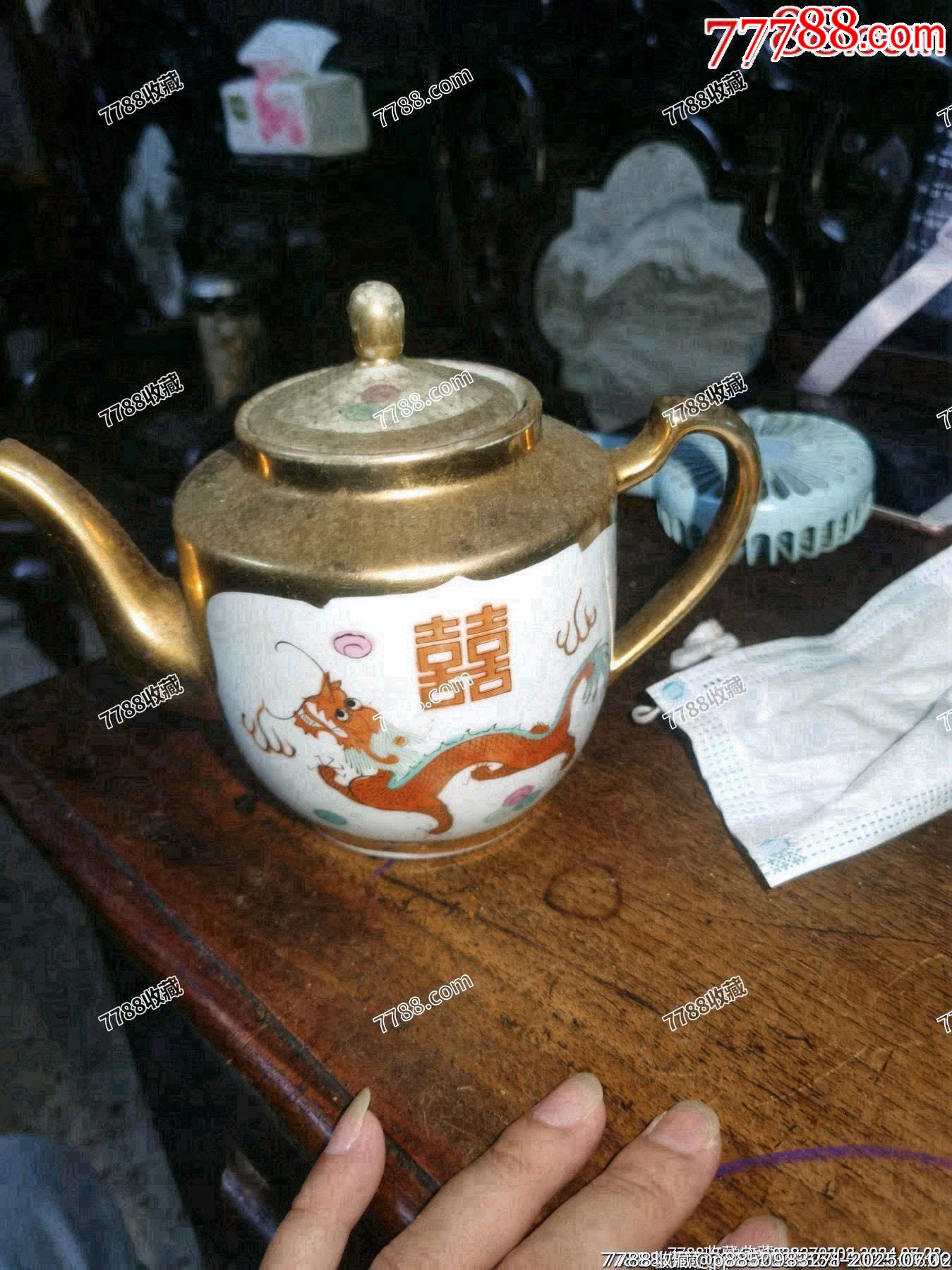 五六七老景德鎮(zhèn)粉彩龍鳳茶壺，完整如圖所見發(fā)貨_價(jià)格20元_第3張_