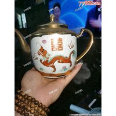 五六七老景德鎮(zhèn)粉彩龍鳳茶壺，完整如圖所見(jiàn)發(fā)貨