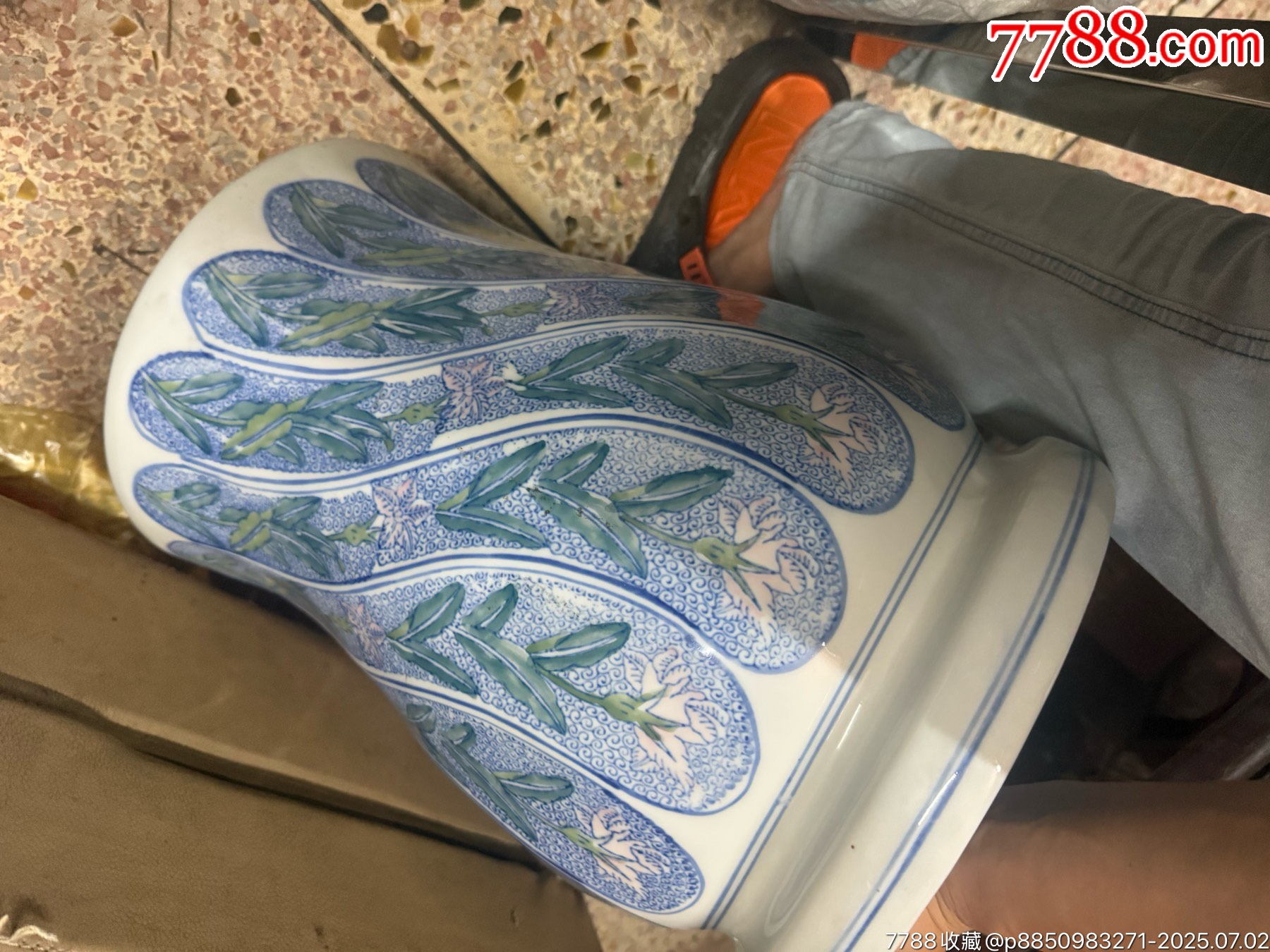 老釉下彩繪瓷鼓繡墩花座一個，手繪彩，完整，如圖所見發(fā)貨_價格20元_第2張_