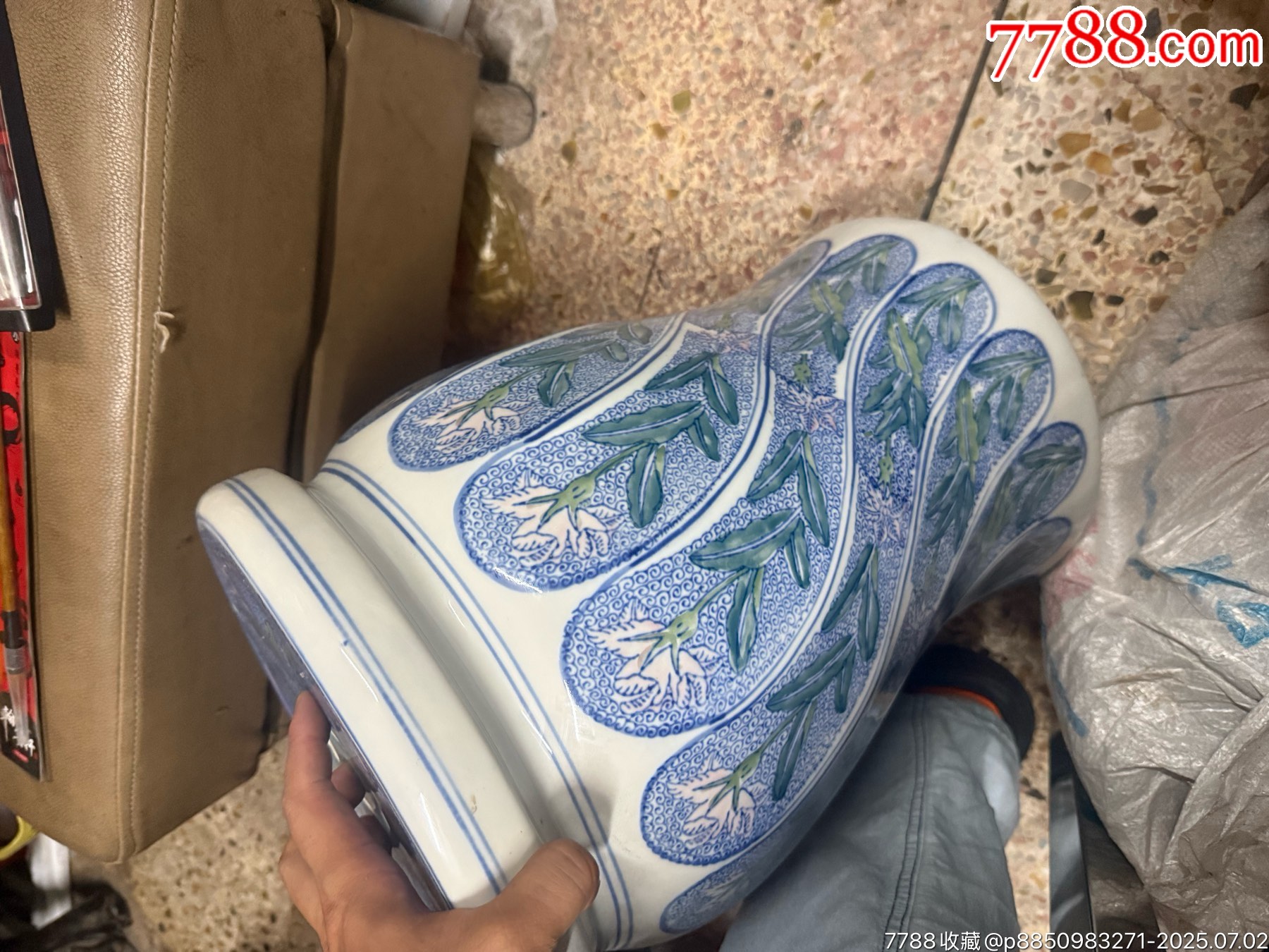 老釉下彩繪瓷鼓繡墩花座一個，手繪彩，完整，如圖所見發(fā)貨_價格20元_第4張_