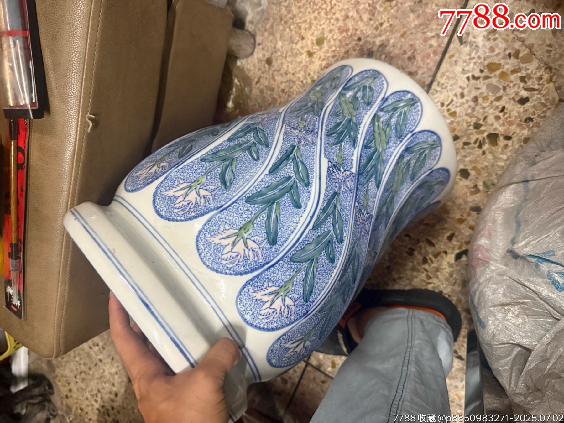 老釉下彩繪瓷鼓繡墩花座一個，手繪彩，完整，如圖所見發(fā)貨_價格20元_第5張_