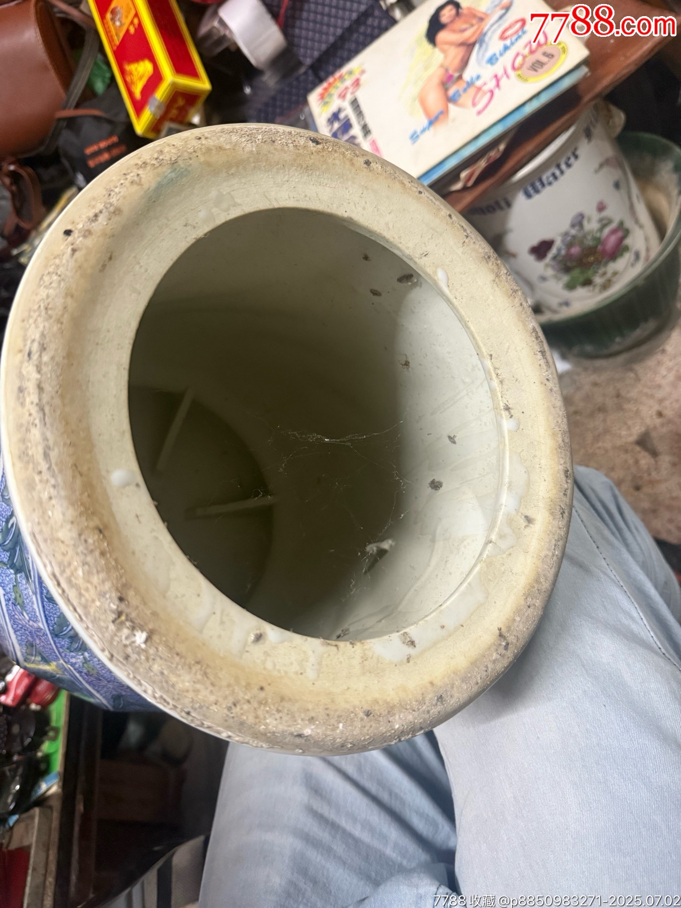老釉下彩繪瓷鼓繡墩花座一個，手繪彩，完整，如圖所見發(fā)貨_價格20元_第9張_
