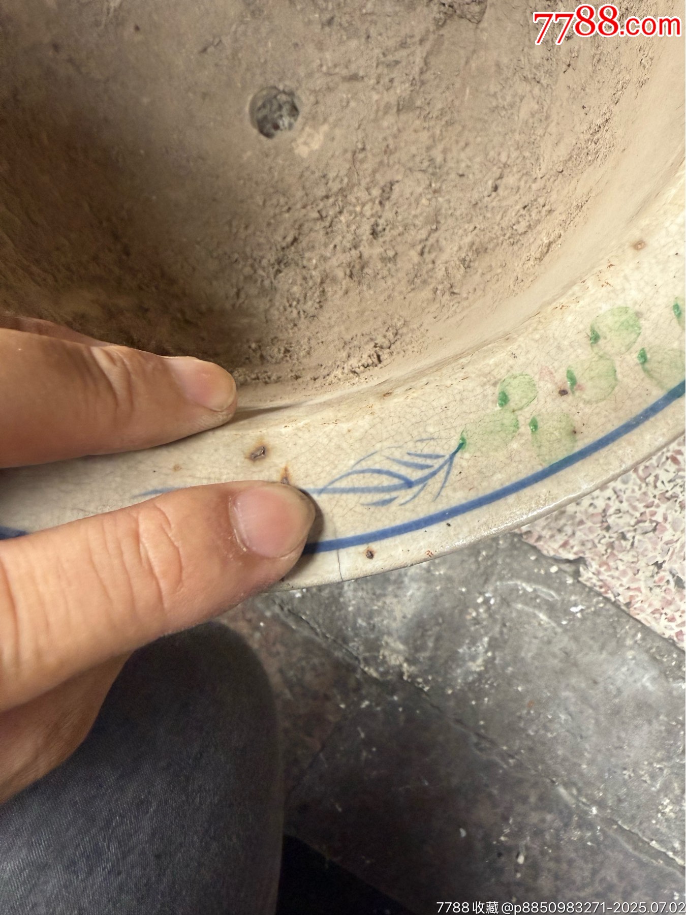 民國老楓溪彩繪花鳥盆，手繪彩，有一點點微瑕，如圖所見發(fā)貨_價格39元_第5張_