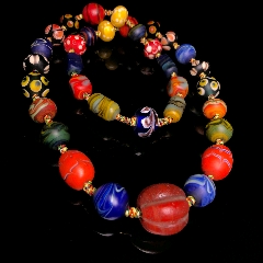 一絞胎琉璃古珠佛珠項(xiàng)鏈